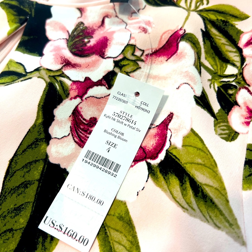 White House Black Market Pink Floral Dress, Size 4. NWT - Picture 7 of 10